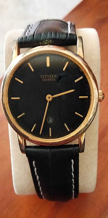 Citizen Quartz genuíno – Clássico Elegante • Bracelete de Pele Nova