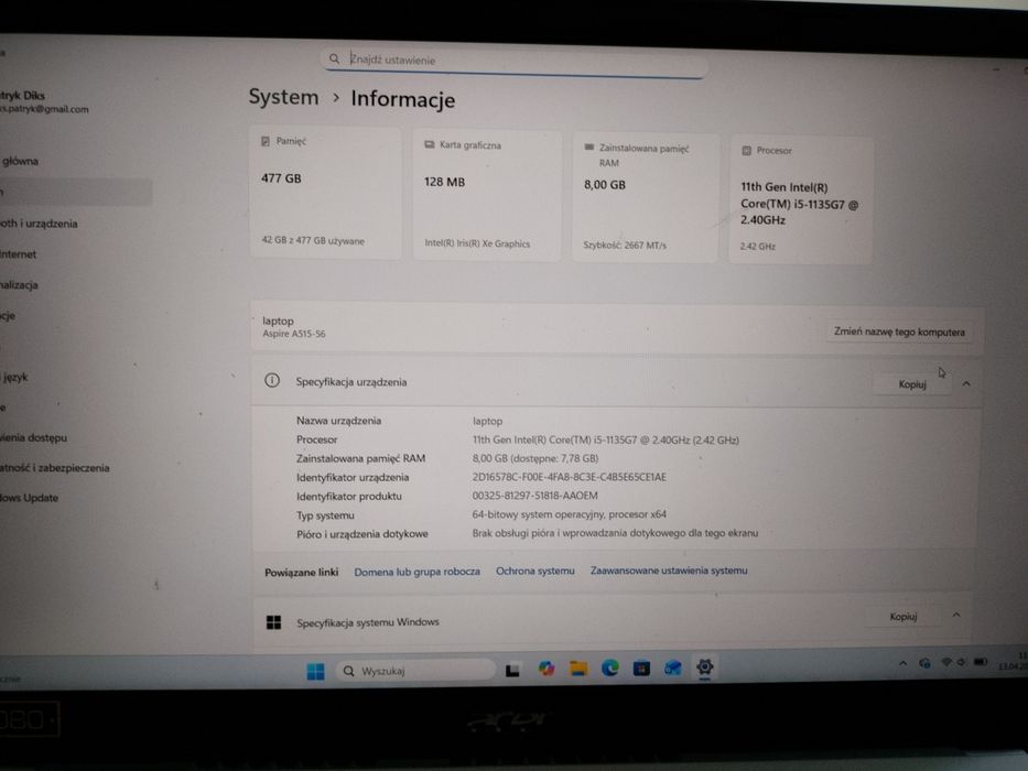 Laptop Acer Aspire A515-56