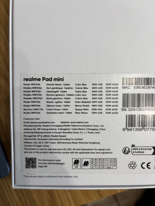 Teblet Realme pad mini