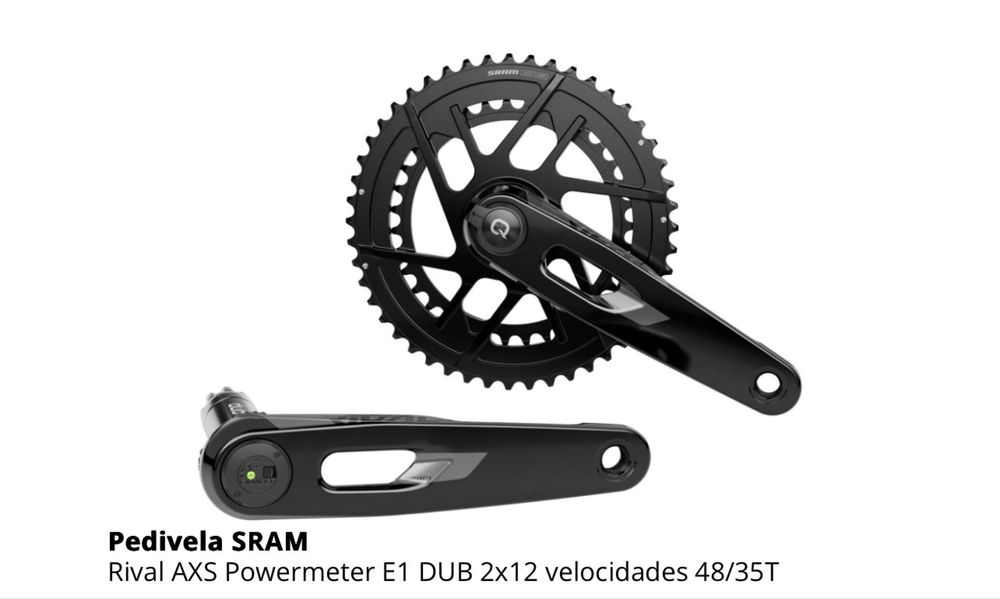Pedaleiro sram 48/ 35 com potenciometro perna izq