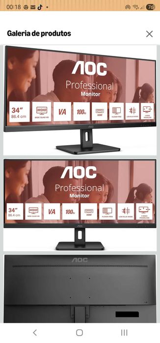 Monitor 34 polegadas QHD Led com fatura