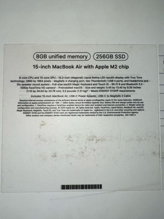 Б/у MacBook Air 15 Starlight 256/8 gb M2