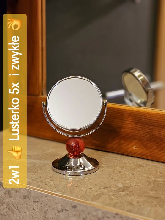 Lusterko makeup 2w1  powieksza 5x i zwykłe mirror