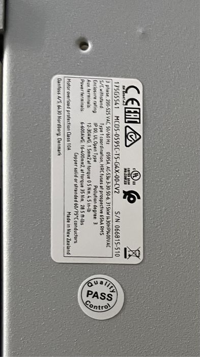 Arrancador suave Danfoss 315KW 400VAC