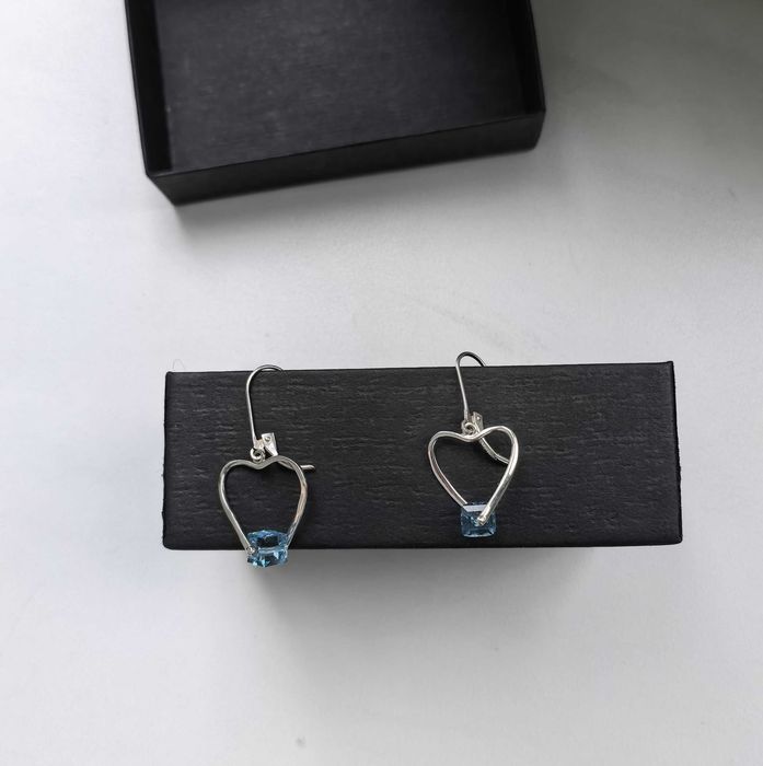 Сережки Ava Ro серце срібні з Swarovski (925 проба) Сережки серебряные