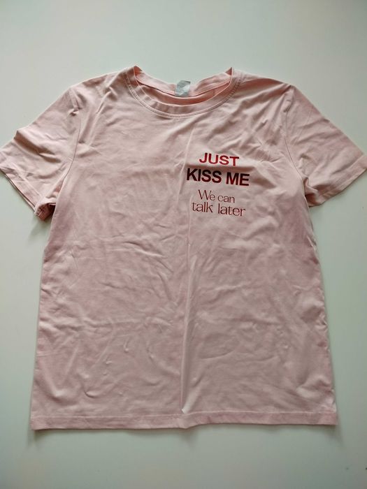 Różowy T-shirt oversize