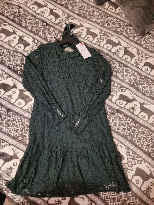 Sukienka Butelkowa zieleń S