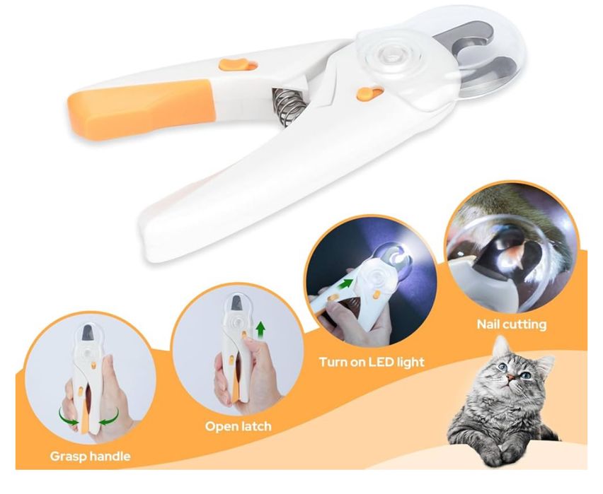 Cortador unhas de gato (com luz e lima)