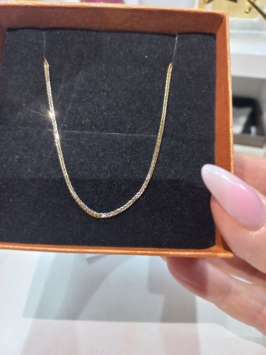 Złoty łańcuszek kłos/lisi ogon/diamentowany 585/3,6g