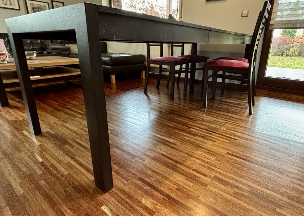 Stół rozkładany 140 x 90 cm + 2 dostawki 45 cm + 12 krzeseł