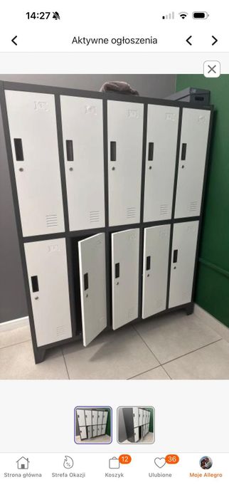 Szafka BHP ubraniowa 10-drzwiowa antracytowo-biała: BARTEK, 1360 x 1720 x 450 mm Jak NOWA