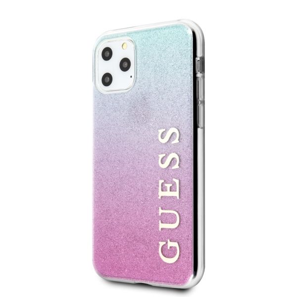 Guess GUHCN65PCUGLPBL iPhone 11 Pro Maxróżowo-niebieski/pink blue hard case Glitter Gradient