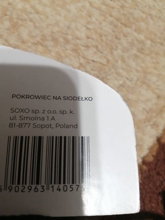 Pokrowiec na siodełko rowerowe.