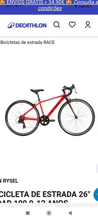 Bicicleta Estrada Criança Roda 26 Iniciação