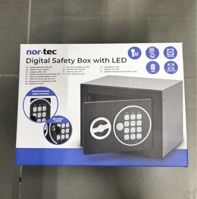 Cofre de metal com luzes LED