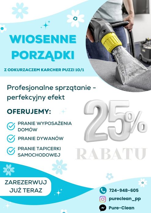 PRANIE TAPICERKI !!! Wielkanocna  PROMOCJA -25%!