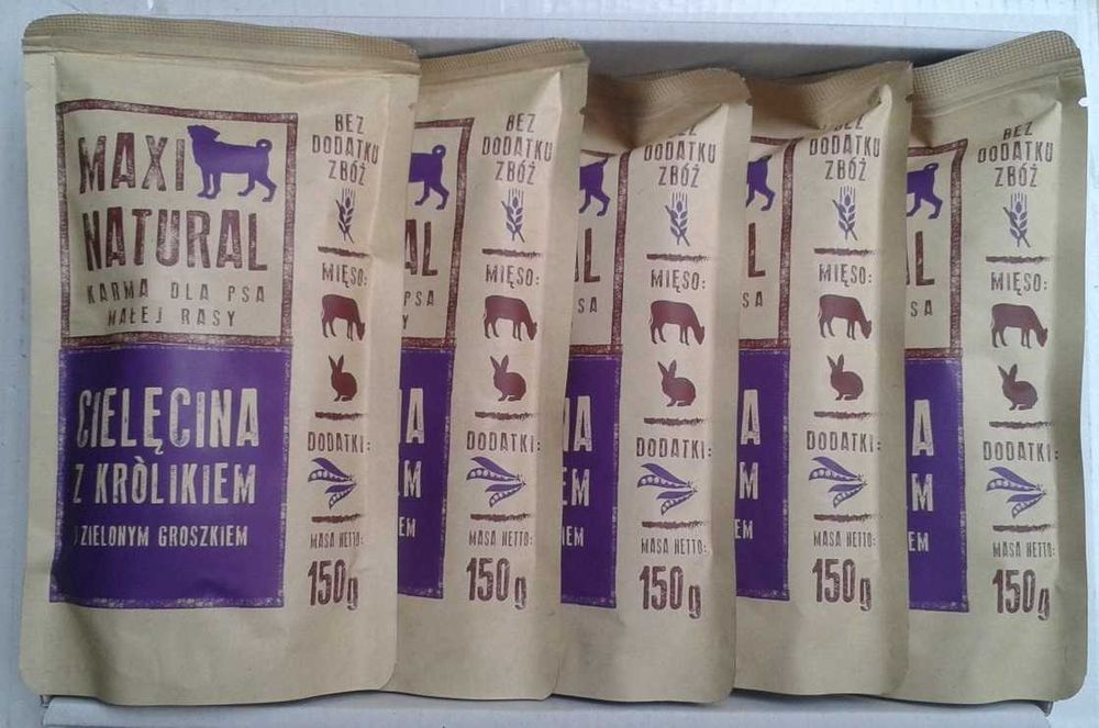 MAXI NATURAL Karma dla psa małej rasy saszetka CIELĘCINA 5x150g = 750g