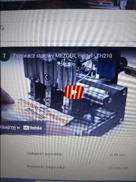 Zszywacz. stołowy ,Mezger TH 210 ,rapid 105,Zawieszka Euro