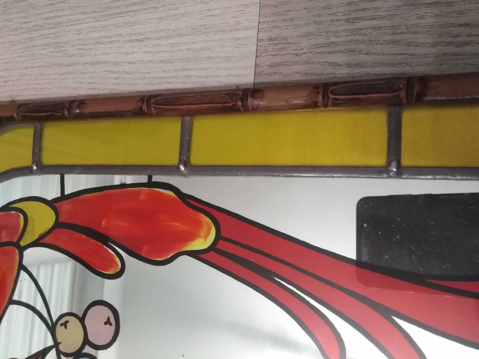 angielskie lustro z witrażem metodą tiffaniego- unikat, rękodzieło