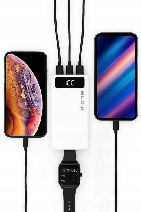 Powerbank 20000 mAh 22,5W QC PD szybki bezpieczny pojemny biały USB-C