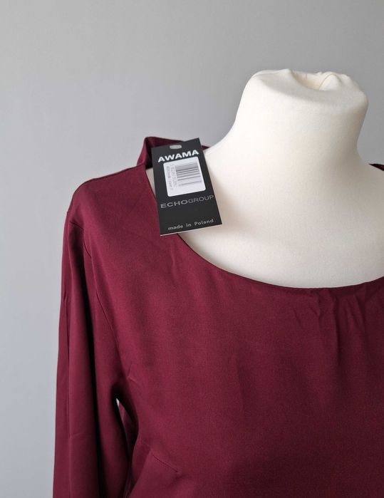 Nowa gotycka bordowa sukienka midi / mystic / soft goth / oversize /38