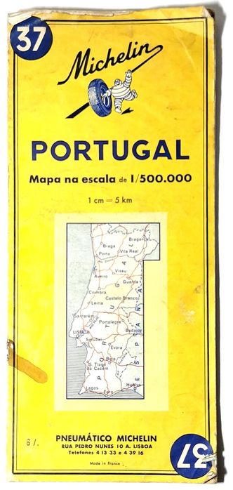 Mapa antigo Portugal Michelin