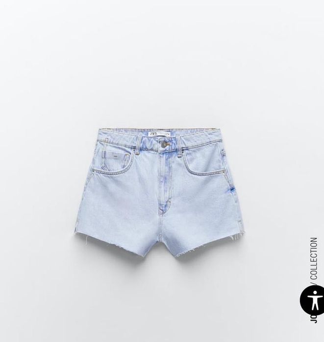 Джинсовые шорты с потертостями zara