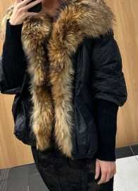 Kurtka z futrem naturalnym lis