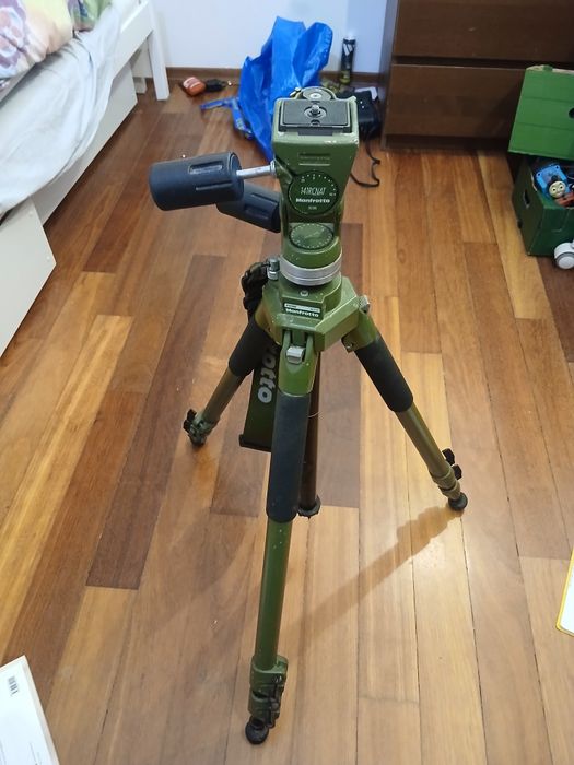 Pancerny profesjonalny statyw Manfrotto 055 NAT + głowica 141RCNAT + płytka