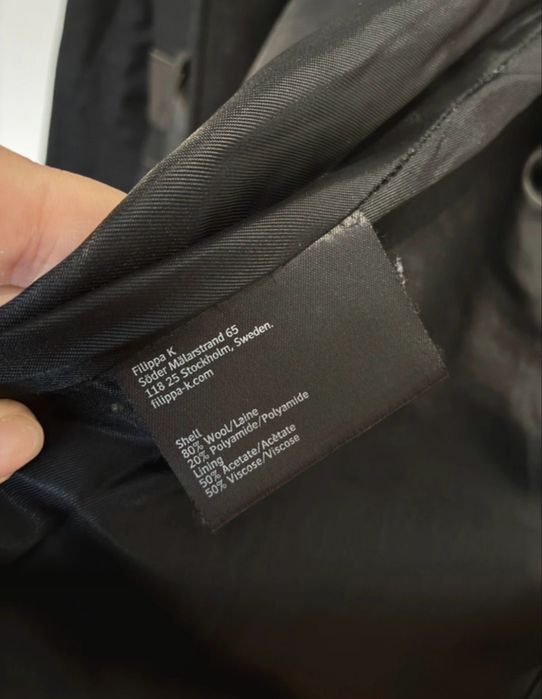 Casaco de Lã Preto com Couro Filippa K