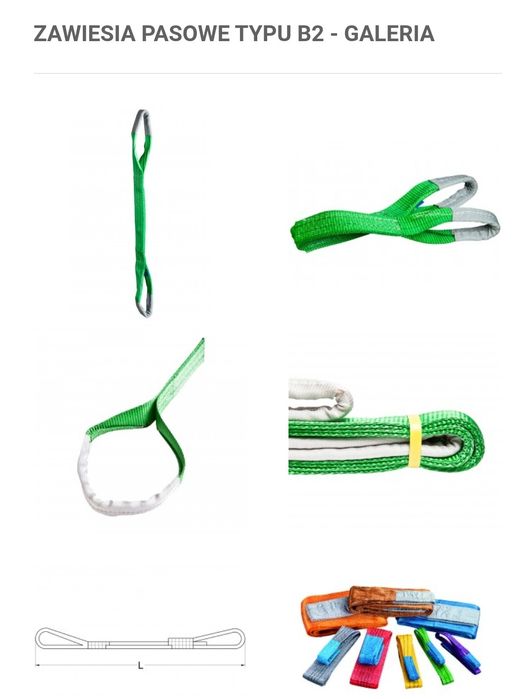 Zawiesia wciągniki  szakle uchwyty Atest