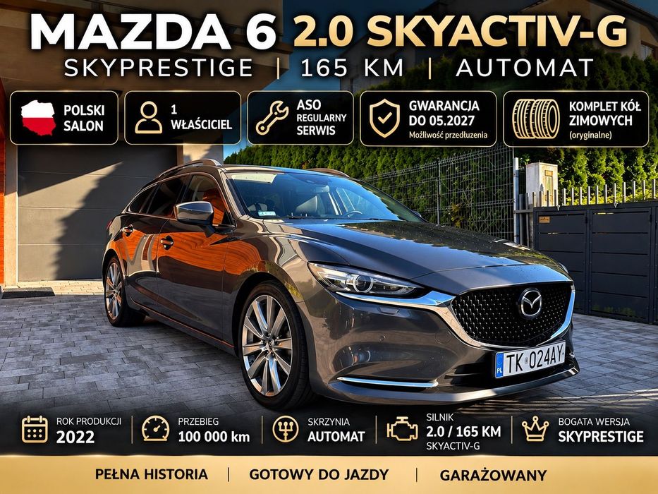 Mazda 6 Automat/ 1 Właściciel / Salon PL/Gwarancja/Koła zimowe