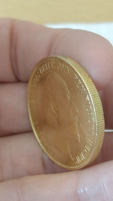 Moeda Ouro 5£ Libras Eduardo VII 1902