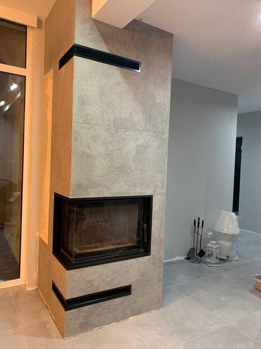 kompleksowy montaż kominka narożnego 10 lat gwar różne opcje SERWIS