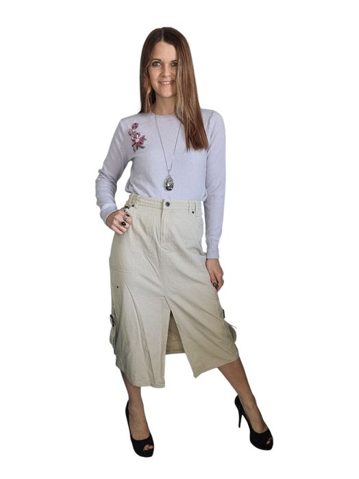 Bezowa spodnica marc cain n4 rozmiar L/XL 40/42