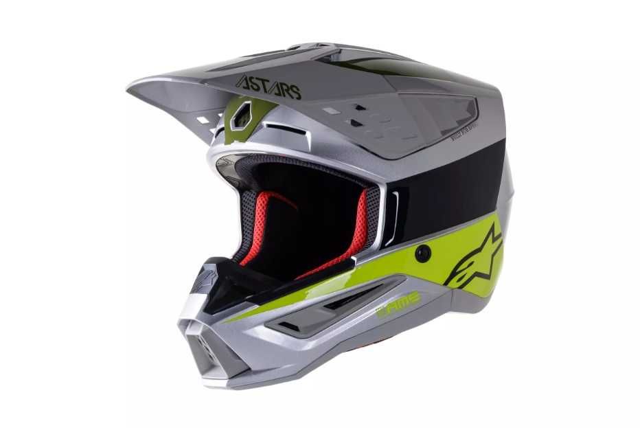 Kask motocyklowy enduro Alpinestars SM5 Bond srebrny/fluo - S/M/L/XL