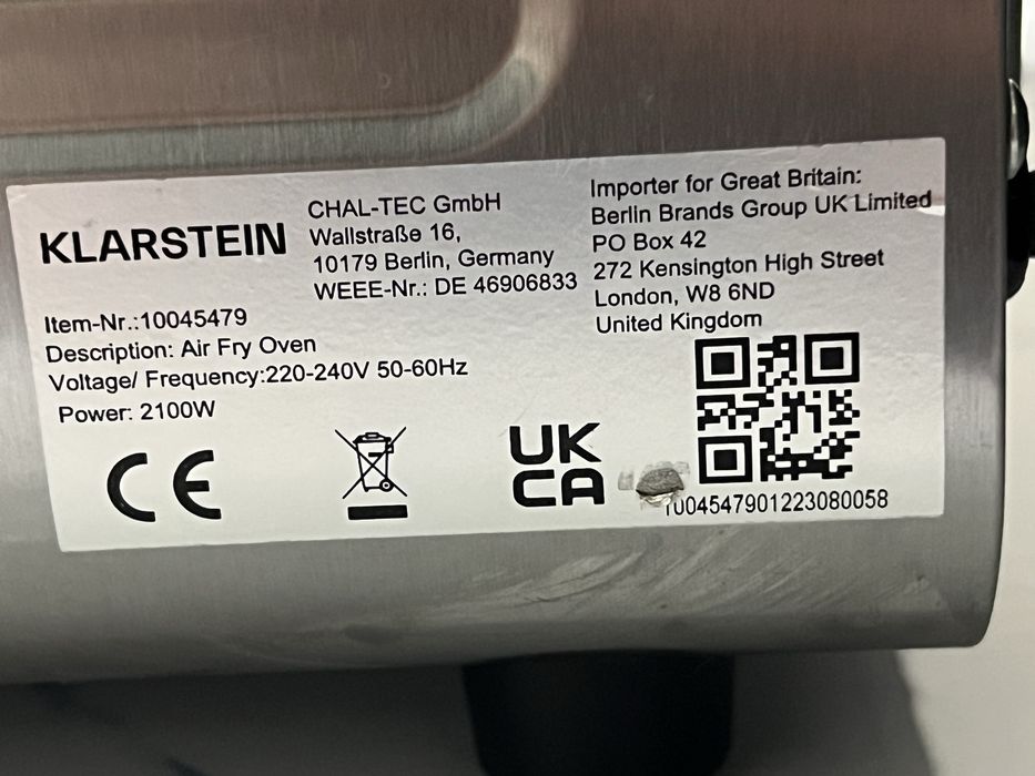 Мультипіч духовка з Німеччини KLARSTEIN AirGlaze 10045479