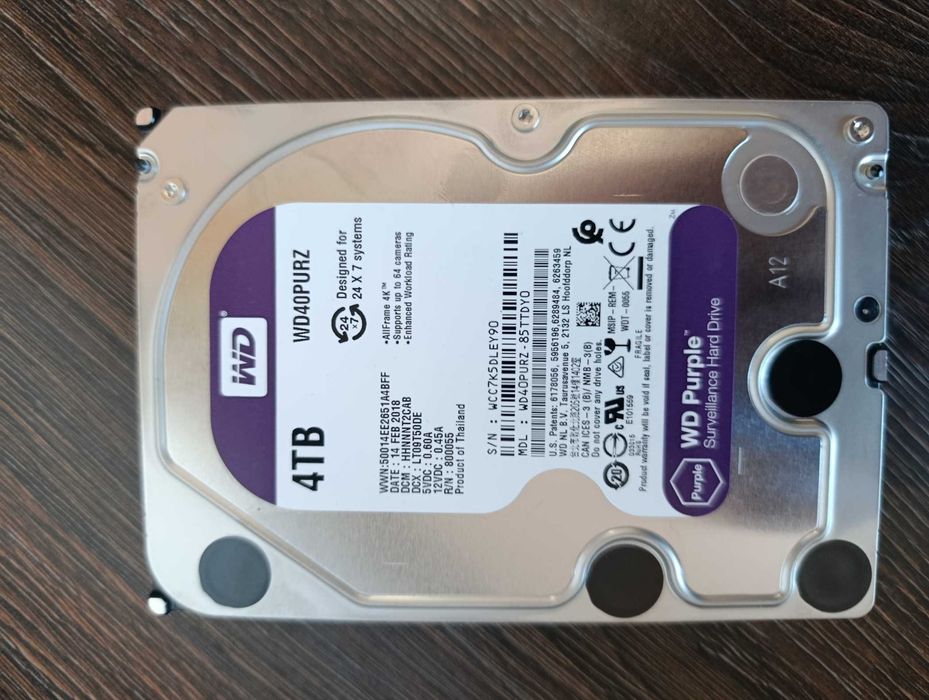 Жорсткий диск 4TB Western Digital Purple (WD40PURZ)