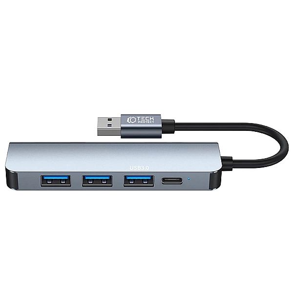 HUB Tech-Protect V0/5w1 USB-A - USB-A 3.0 / 3x USB-A 2.0 / USB-C - sza