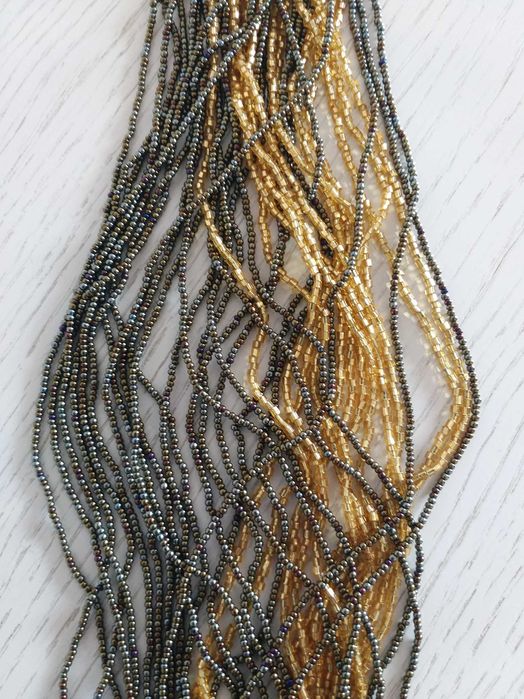 Kolia z koralików korale koraliki złota 36 nitek