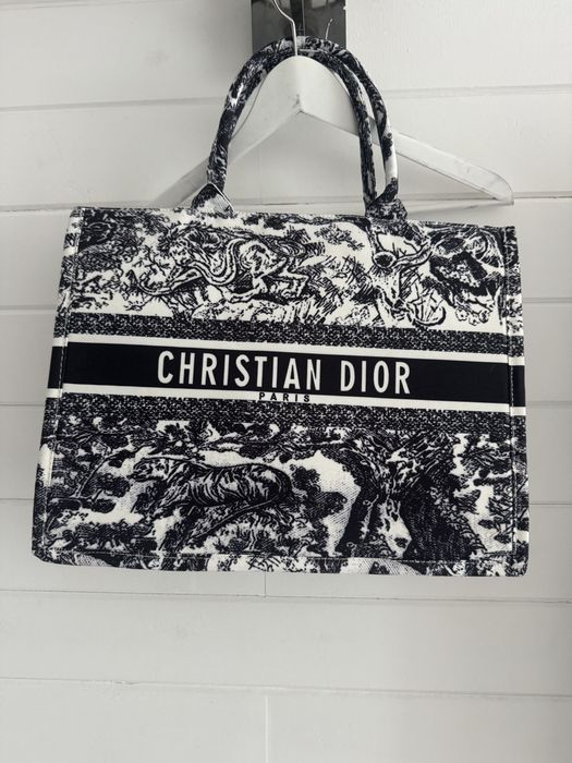 Christian Dior Book Tote Toile de Jouy granatowa shopperka torba premium