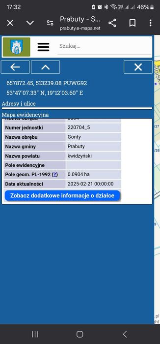 Działka rekreacyjno- budowlana nad jeziorem Dzierzgoń