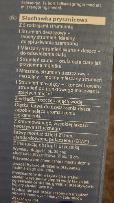 Słuchawka prysznicowa