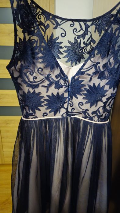 Sukienka granatowo rozowa