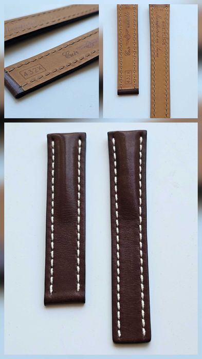 Оригінальні ремінці до годинників Breitling. Кожа та каучук, бакля.