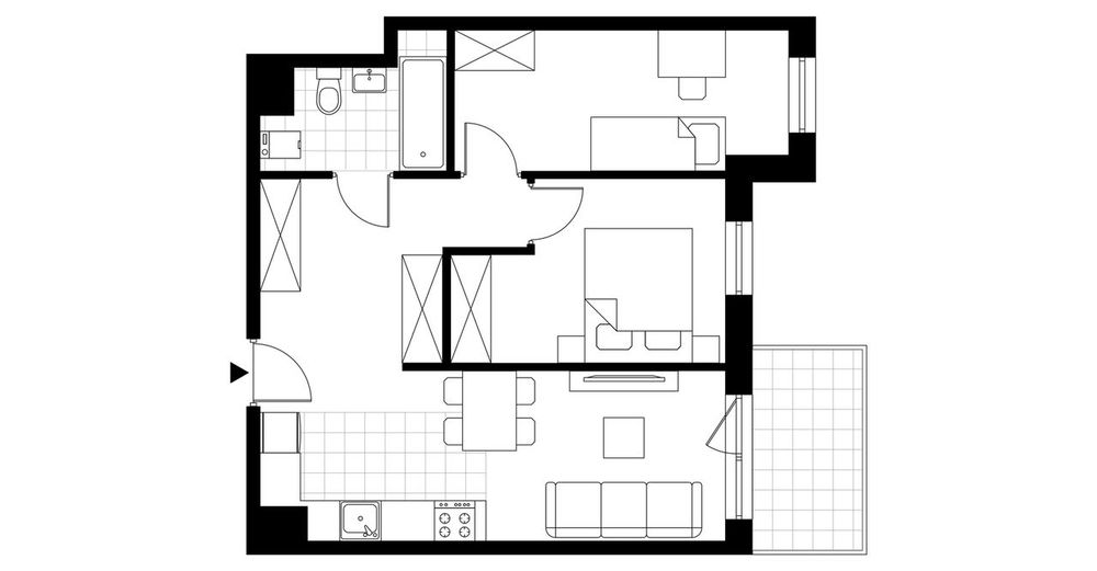 3-pokojowe mieszkanie 49m2 + balkon