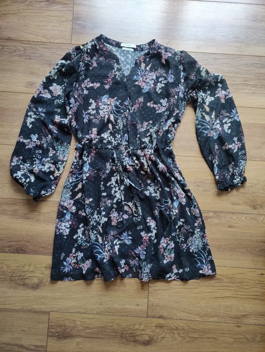 Sukienka Reserved 36 - 38, S czarna kwiaty letnia elegancka