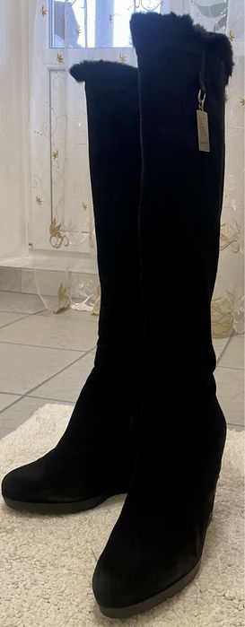 Сапоги замшевые, на платформе,Kelton