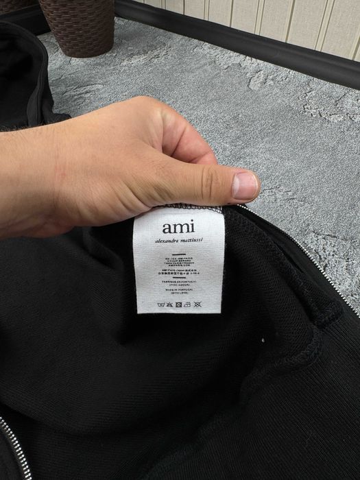 Базове зіп-худі AMI PARIS з преміальної бавовни кофта амі париж худи толстовка Ами Париж зип худи