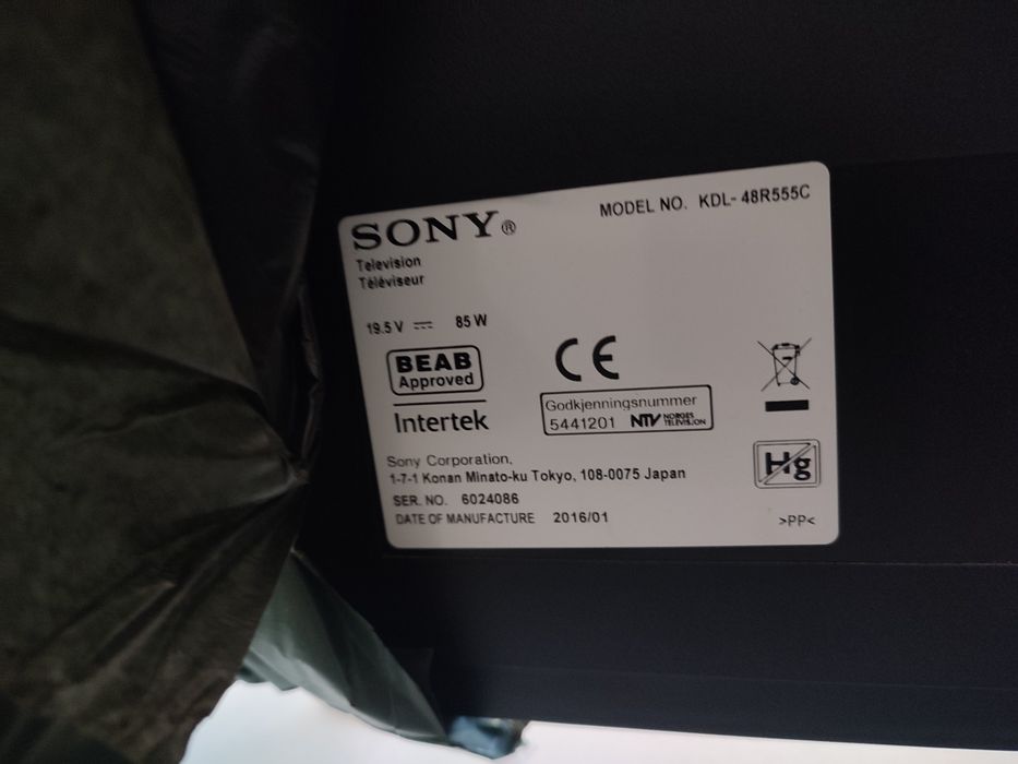 Telewizor SONY KDL - 48R555C, 48 cali, 2016 rok